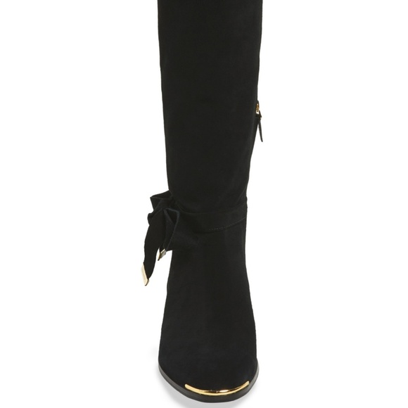 Ted Baker London NEW Tall Riding Boots Suede Leather OrthoLite Comfort BLACK 10 - Picture 3 of 13